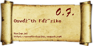 Osváth Füzike névjegykártya